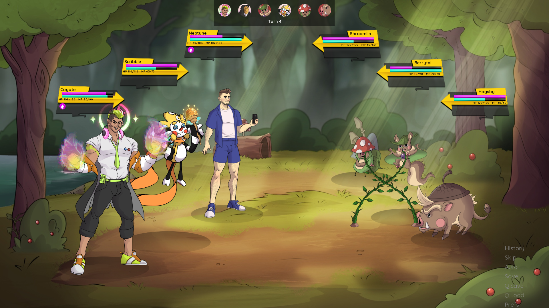 Combat in a forest pocket world